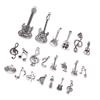 21Pcs/Set Vintage Alloy Guitar Musical Note Charms Pendant Diy Jewelry Findings