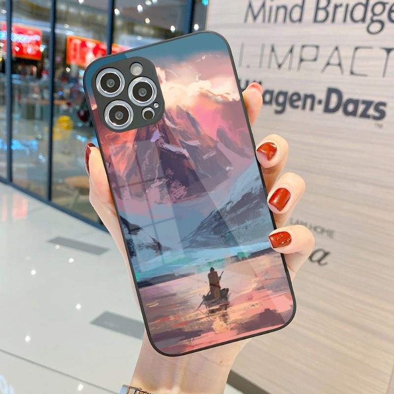 Крутой чехол для телефона с живописью для iPhone 14 13 12 11 Pro Max X XR XS 8 7 Plus, цветной чехол для телефона из жидкого стекла