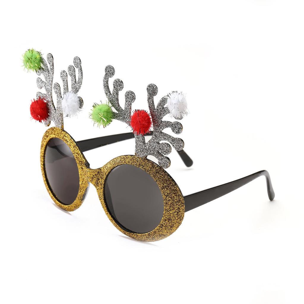 Очки Sd Веселого Рождества Забавная личность Красные рога Солнцезащитные очки, Соответствующая одежда Рождественская елка