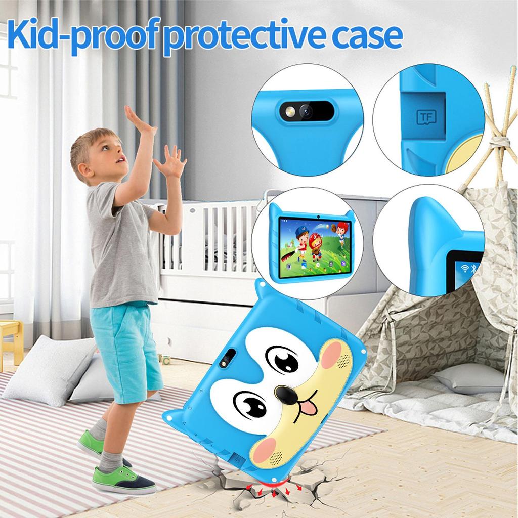 BDF 7-дюймовый детский планшет Android13 Tab 4 ГБ+64 ГБ WiFi и Bluetooth и 4000 мАч