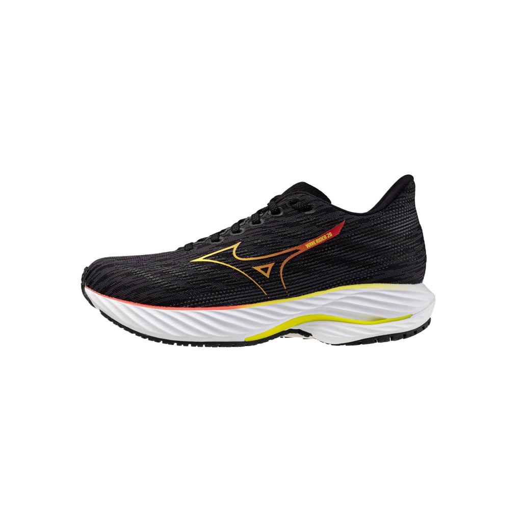 Mizuno Wave Rider 28 Черный Вечерний Первоцвет Женские Кроссовки Маково-Красный J1GD240377