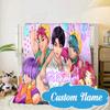 Custom Name Fantasy Night Trio K-Pop Blanket bed sofa Blanket Flannel Blanket for Camping, Hiking, Picnic Essentials,gift for Fan family