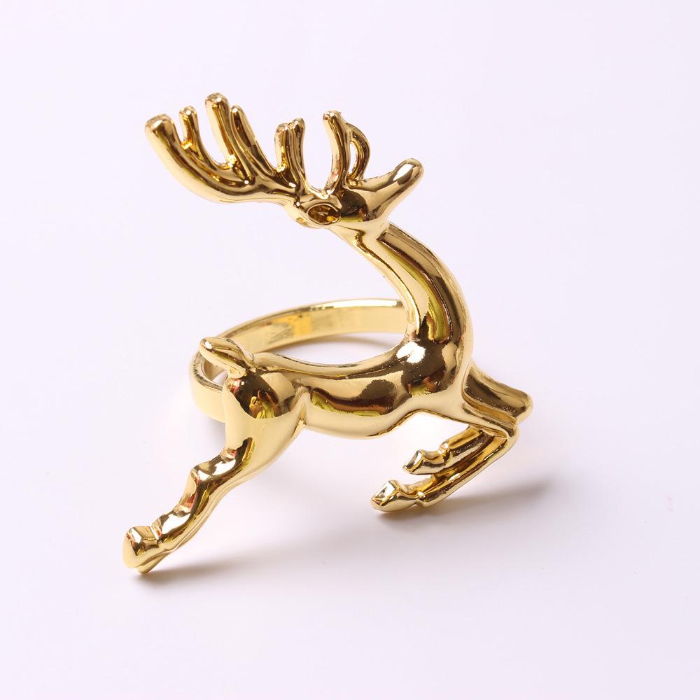 High-end Christmas Rhinestone napkin ring creative Christmas tree shape party table decoration towel buckle holiday ornaments