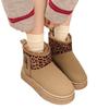 Autumn and Winter New Large Size Snow Boots Women's Short Tube Thickened Leopard Print Bread Shoes Velvet Warm Snow Cotton