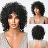 Короткие блондинки вьющиеся афро японские высококачественные парики из волокна для женщин вьющиеся черные женские парики с челкой повседневный парик для косплея