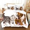 Lovely Animal Dogs Cats Pets Comfortable Duvet Quilt Cover Pillowcase Bedding Set Children Bedroom Decoration Home Textile