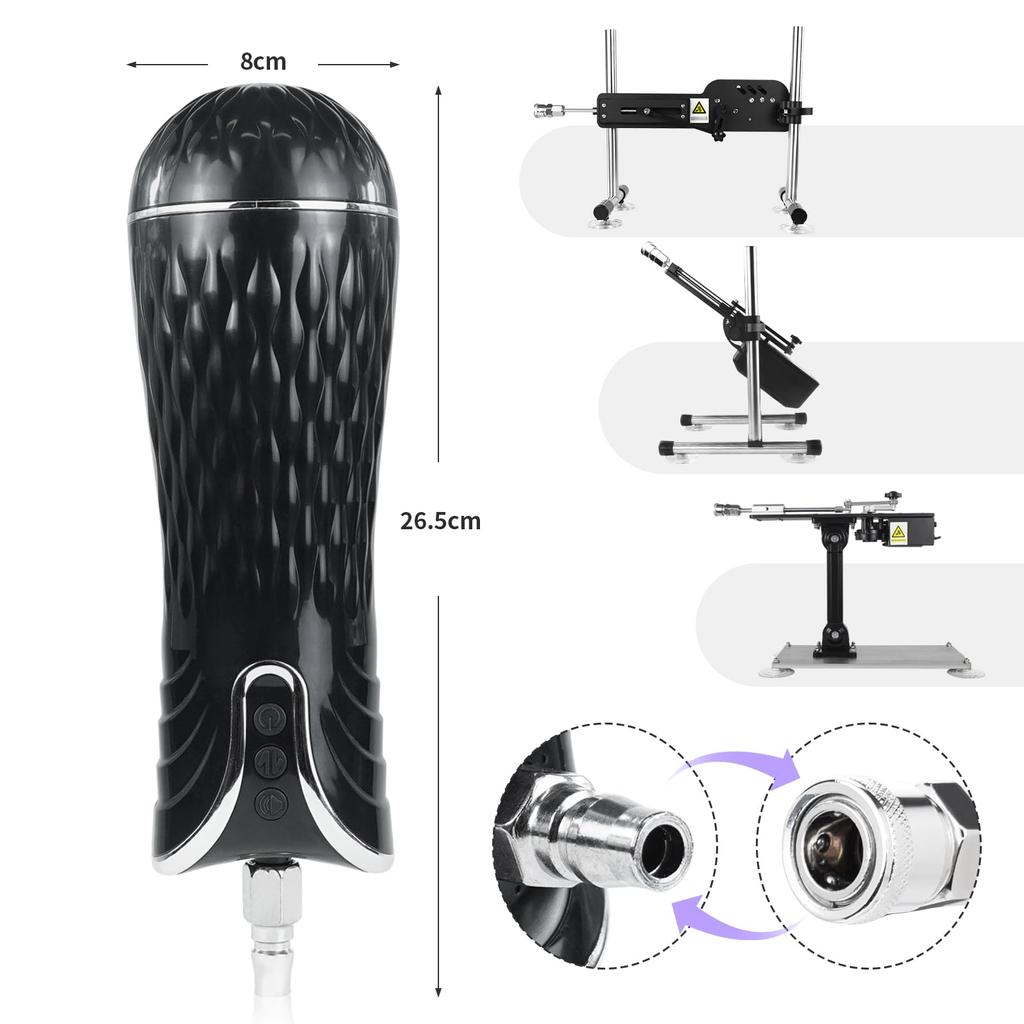 ANNGEOK Поршневая машина Секс-машина Поршневая машина Секс-машина Мужской мастурбатор Автоматический поршень Телескопический мастурбатор Адаптер Чашка мастурбатора