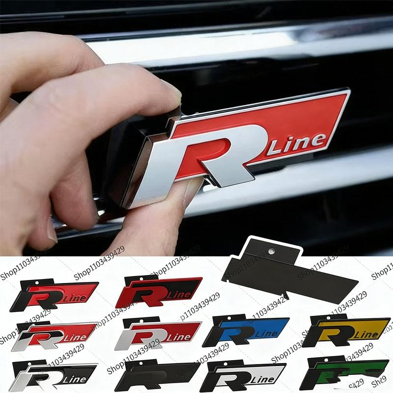 AABKX1 Metal Car Front Grill Emblem Badge for Volkswagen VW Rline Jetta Beetle CC Golf Passat GTI GTD MK3 MK5 Touareg Scirocco Lavida
