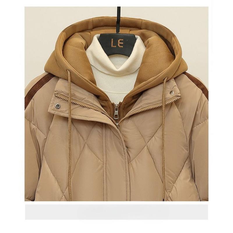 Свободное Теплое Зимнее Пуховое Хлопковое Пальто Женское Длинное Стеганое Пальто Поддельный Двойной Толстое Зимнее Пальто