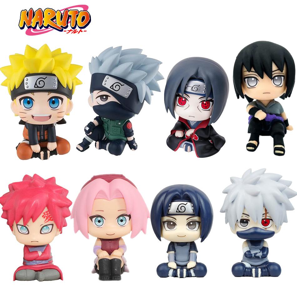 Новая аниме-фигурка Наруто Фигурка Наруто Какаши Q-версия Каваи Саске Итачи Фигурка Украшение для машины Коллекционная модель Игрушка