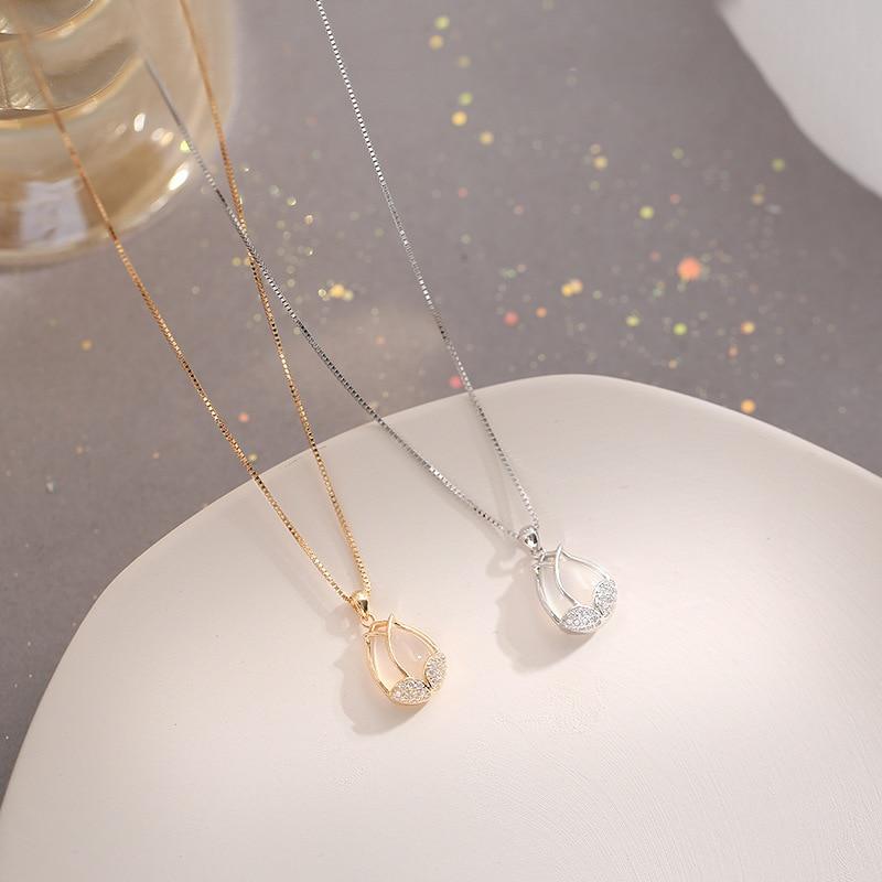 Элегантное ожерелье из стерлингового серебра 925 пробы с опаловым цветком, подвеска-цепочка, вечерние ювелирные изделия, ожерелье для женщин, свадьба Dz297