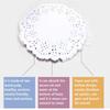 YUHAI Lace Paper, 100 Sheets, Round Coasters, Doilies, Candy, Cake, Wrapping Paper, Oil-Absorbent Paper, Greaseproof Paper, Lace Paper, Round Coasters