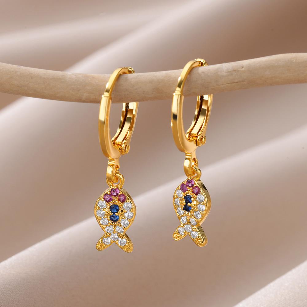 Luxury Zircon Evil Eye Hoop Earrings For Women Stainelss Steel Turkish Devil's Eye Eardrop Earring Aesthetic Jewelry Gift aretes