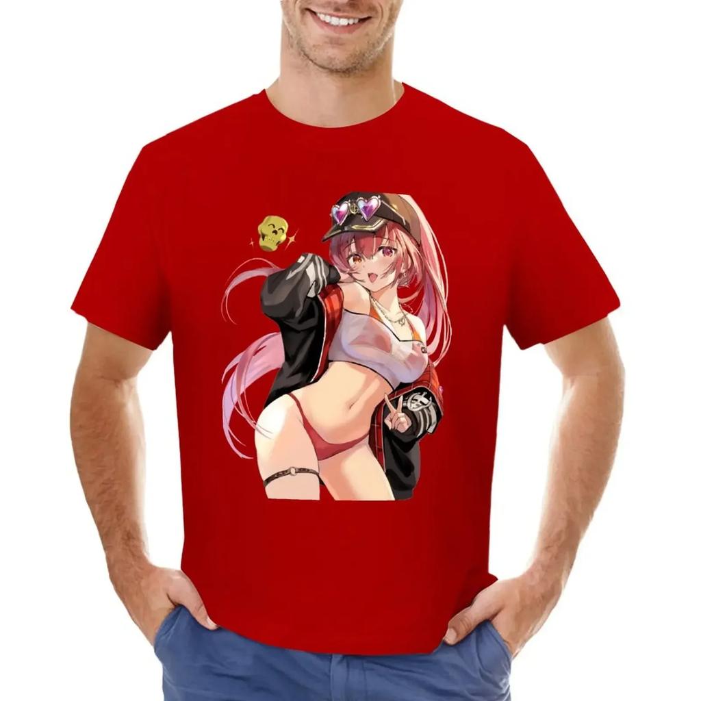 Houshou Marine T-shirt cute clothes plus sizes vintage clothes designer t shirt men