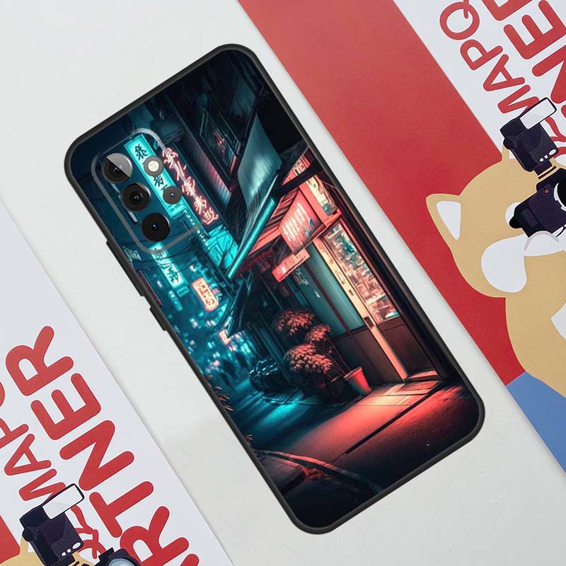 Японская эстетика ночного города Чехол Для Samsung Galaxy A34 A54 A14 A56 A36 A16 A06 A13 A53 A12 A22 A32 A52 A35 A17 A15 A55