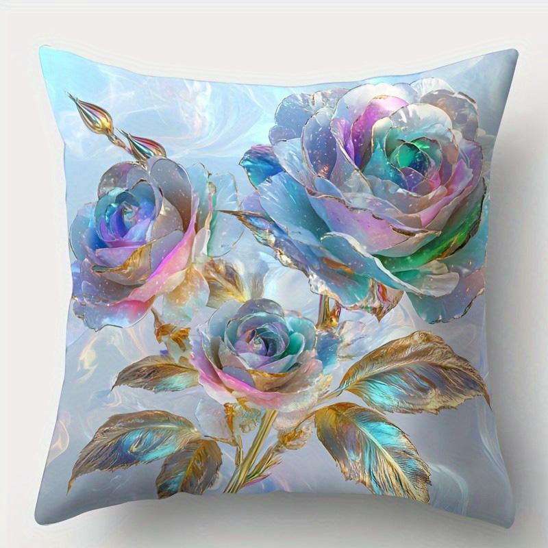 Домашний Декор Красочные Фантазийные Розы Принтованные Наволочки с Рисунком Чехол для Подушки Подходит для Дивана Спальни Автомобиля Наволочка