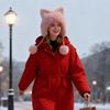 Winter Hat Faux Fur Ear Protective Cap Fox Ear Decor Soft Plush Lined Windproof Warm Winter Headwear