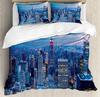New York English Text Landscape Duvet Cover with Pillow Case Custom 3pcs Bedding Set Quilt Cover Double Bed Home Textile