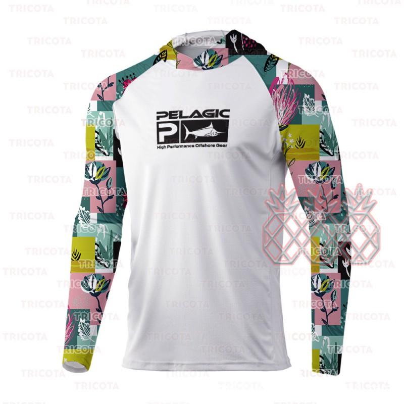 Mens Quick-Dry UV Protection Long Sleeve Fishing Hoodie Outdoor Angling Breathable Milk Silk Performance Top
