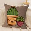 Cute Cartoon Succulent Pillow Gifts Home Office Furnishings Bedroom Sofa Car Cushion Cover Case 45x45cm