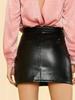 Lambskin Stylish Party Wear Soft Women's Skirt Black Casual Handmade Leather Genuine