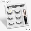 3 Pairs Eye Makeup Magnet Lashes Magnetic False Eyelashes Liqiud Eyeliner Beauty Kit Mink Eyelash