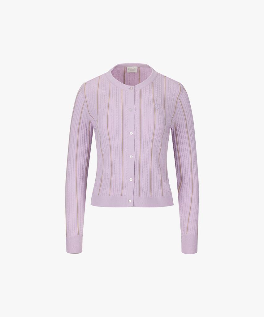 FAIRLIAR GOLF Cable Cardigan (Lavender)