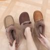 Women's Winter Warm Platform Moccasins Slippers Fuzzy Faux Suede Loafers with Fur Lined Non Slip House Shoes Indoor Outdoor Walking Shoes for Women