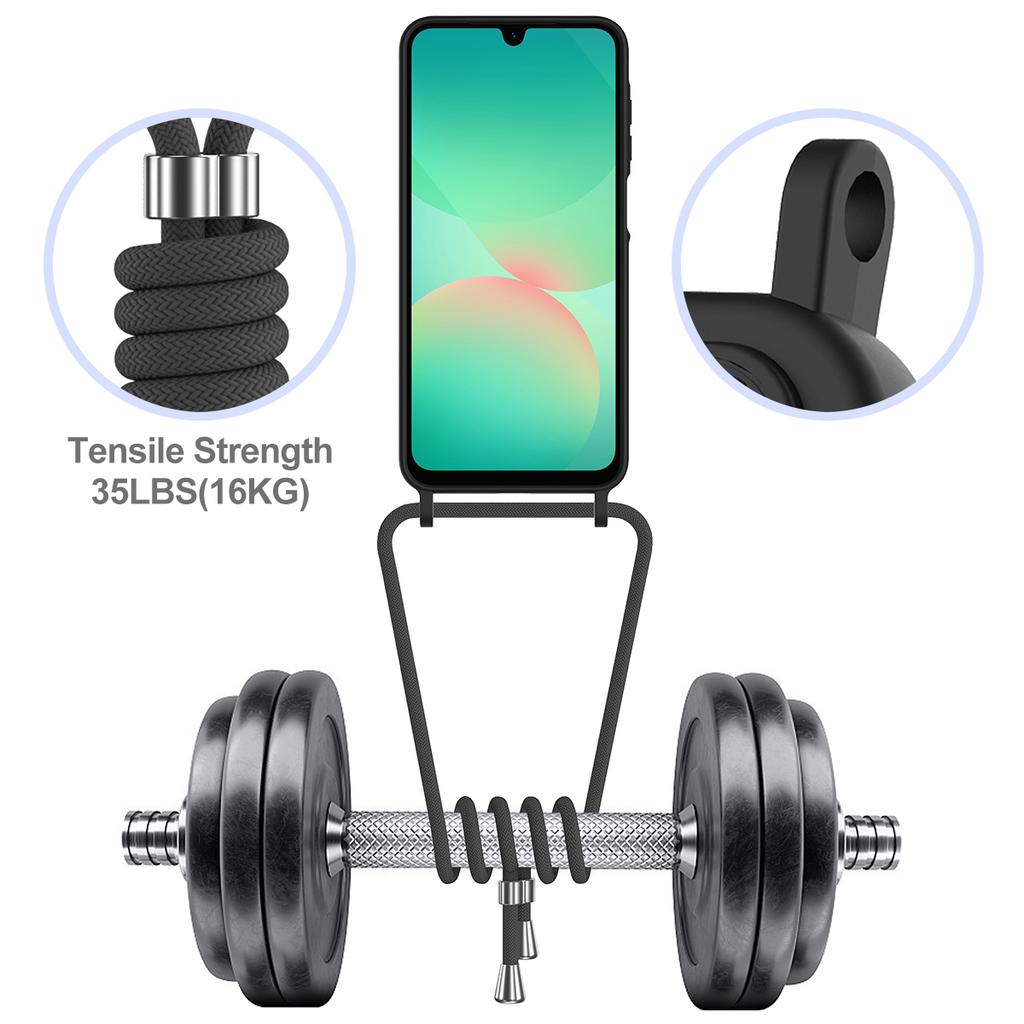 For Samsung Galaxy S25 FE Case Liquid Silicone Card Holder Back Phone Cover with Lanyard