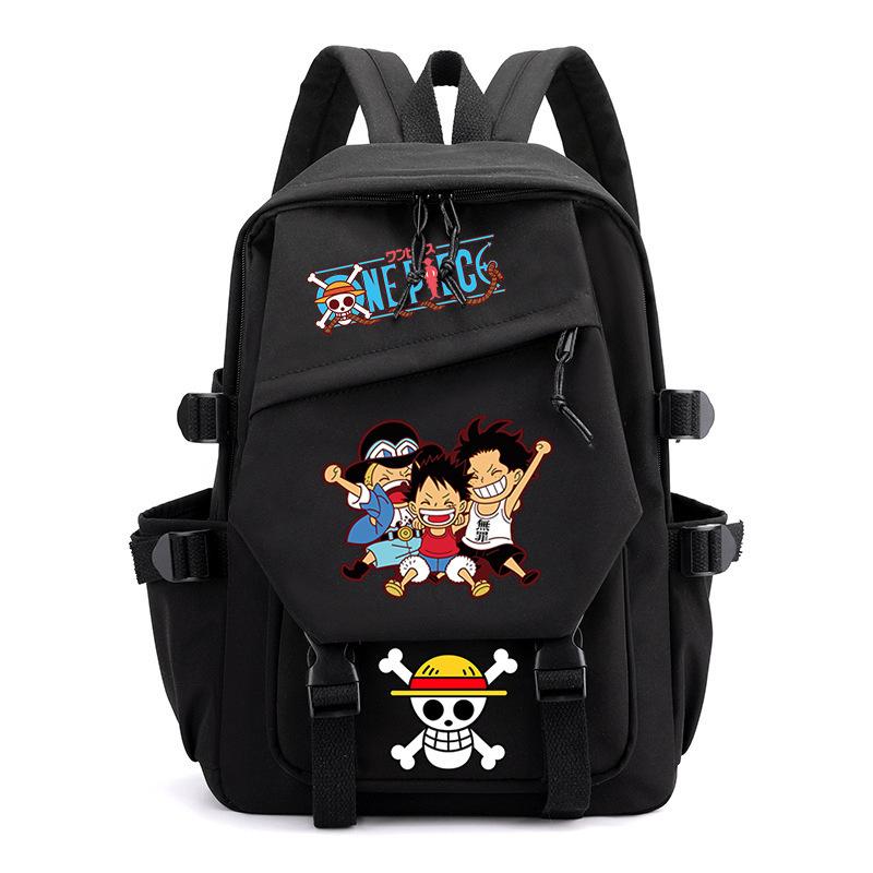 Рюкзак One Piece King с принтом, вместительный, для учеников начальной, средней и старшей школы.