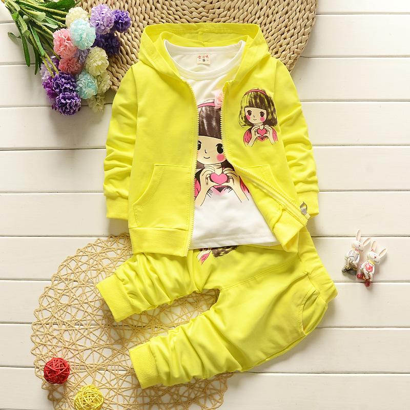Baby Girl Fall Print Set Girl Clothes Three-piece Children's Clothes Fashion Outerwear