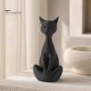 Коллекционная Арт-фигурка кота, 3D-печатная медитирующая фигурка, Современная абстрактная скульптура в позе со скрещенными ногами, Минималистичный декор для стола в офис