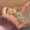Geometric Demon Eye Ring Pearl Vintage Gold Ring Creative Blue Eyes Ring  Friends