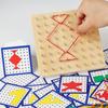 Wooden Children'S Creative Nail Board Geometric Shape Rubber Band Nail Board Educational Toys For Primary School Students