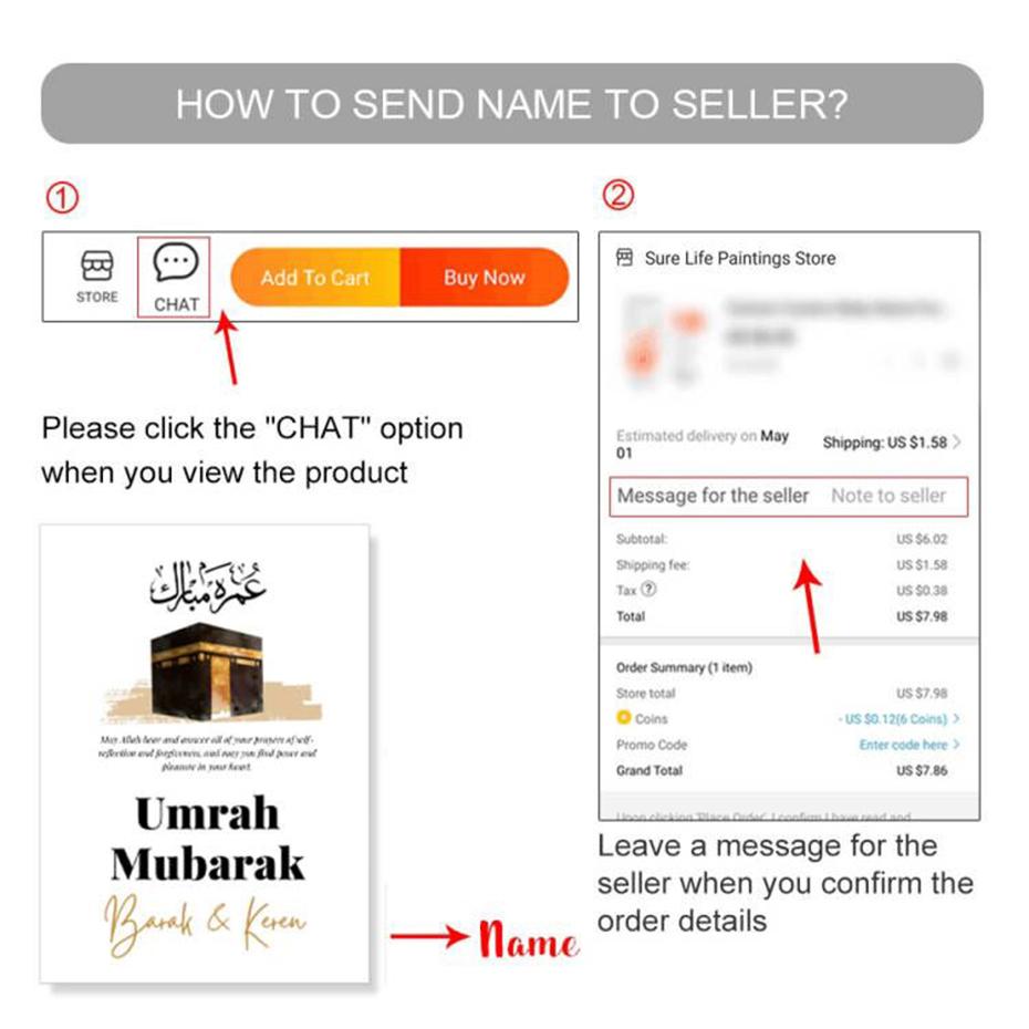 Исламский Персонализированный Имена Умра Мубарак Постер Мусульманский Аллах Настенное Искусство Холст Живопись Принт Картина Декор Интерьера Гостиной