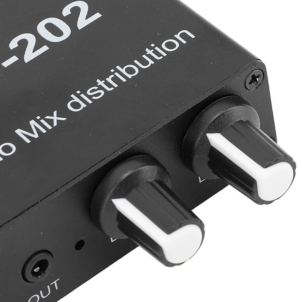 3.5mm Small Sound Mixer 2 In 2 Out Headphone Mixer Dual-Channel Stereo Mixer  For Headphone