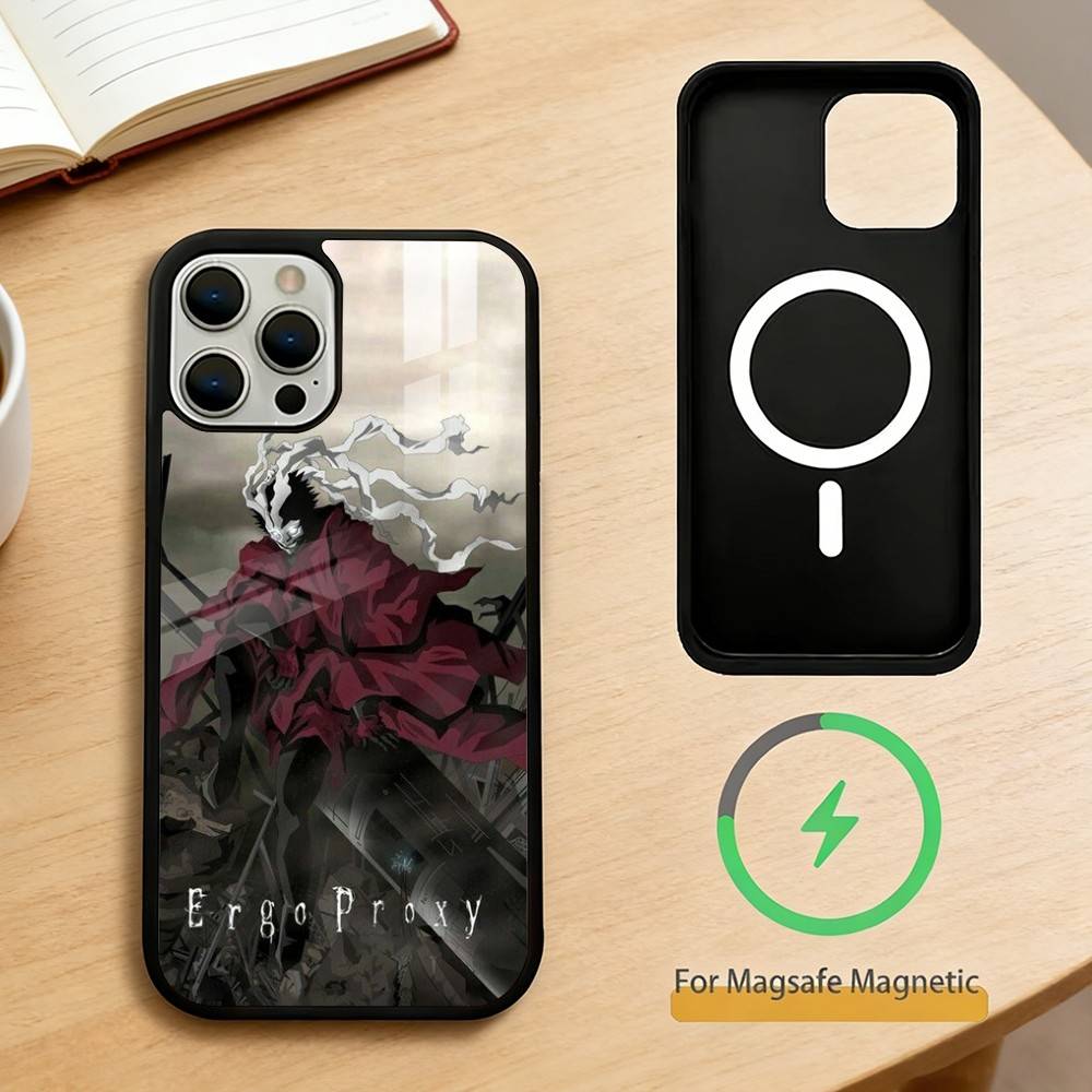 Аниме E-ergo P-Proxy Чехол для телефона для iPhone 17,16,15,14,13,Pro,Max,Plus, Магнитный для беспроводной зарядки Magsafe