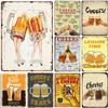 Vintage Metal Signs Fresh Beer Cheers Wall Posters Plaque Iron Painting Decoration for Garage Game Room Home Cafe Club Bar