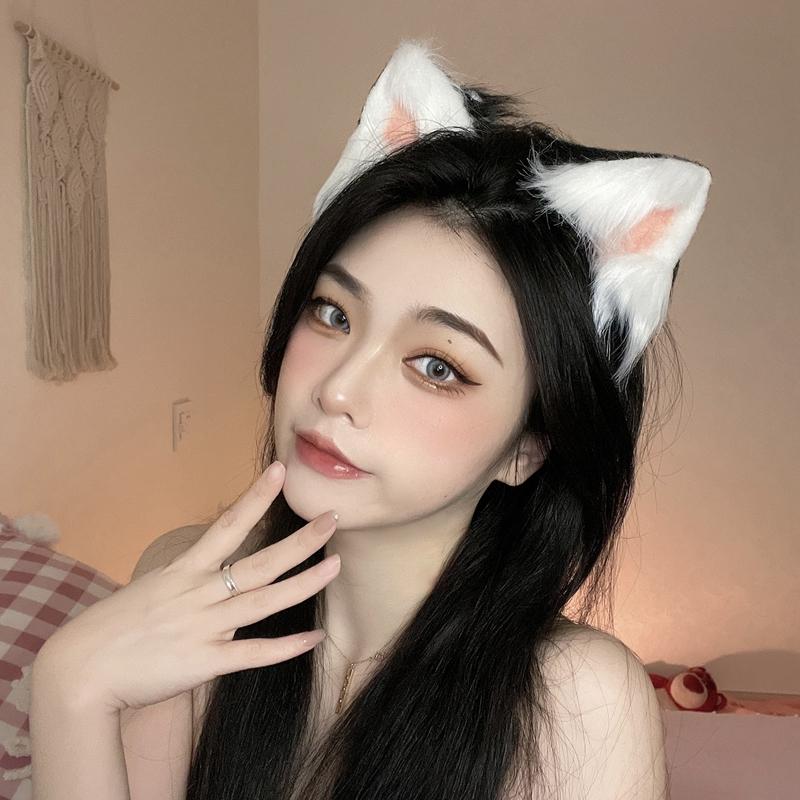 Cute Cat Fox Fur Ear Hair Hoops Night Hairband Headbands Hair Cat Ear Hair Band
