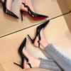 New Sexy Versatile Red-soled Shoes Shallow Mouth Empty Single Shoes Pointed Thin Heels High Heels Women