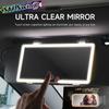 Автомобильное зеркало с большим экраном, перезаряжаемое, сенсорный датчик, косметическое зеркало, 3 режима светодиодной подсветки, плавная регулировка яркости козырька, зеркало для макияжа