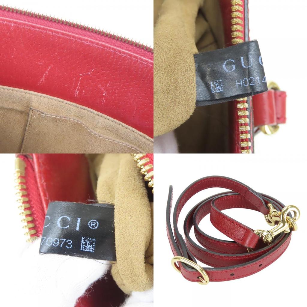 Used GUCCI Handbag Tian 453177 GG Supreme Canvas Red beige Shoulder