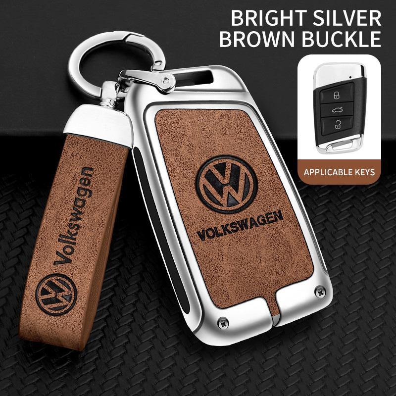 HAT1 High-quality Zinc alloy Leather Car Key Case Cover Shell Protector For VW Volkswagen Magotan Magotan GTE Passat B6 B7 B8 CC Arte