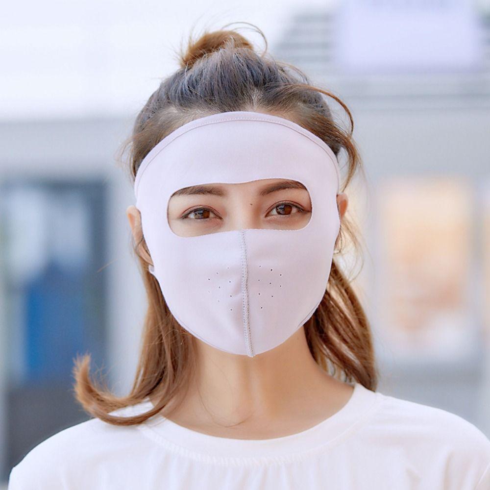 Чистый цвет Ice Silk солнцезащитная маска для лица на открытом воздухе защитная маска для лица для вождения маска Джини для вождения