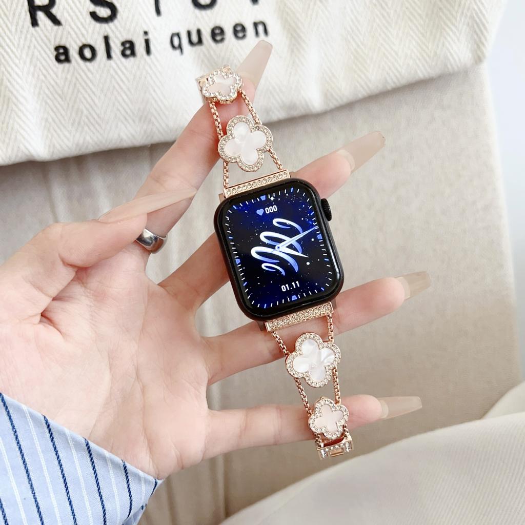 Для Apple Watch 10-го поколения Apple Watch Iwatch9876Se Четырехлистник Алмазный Ремешок Huawei