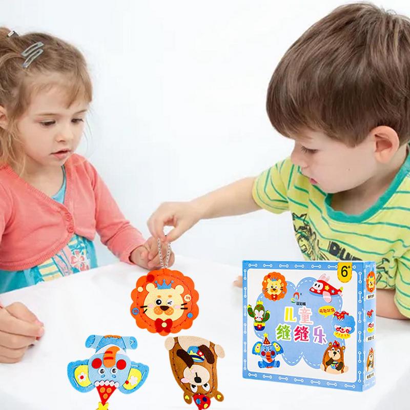 Детский швейный набор Милый швейный набор для детей Игрушки для обучения искусству и ремеслу Набор для начинающих шить Игрушки для развития мелкой моторики для мальчиков