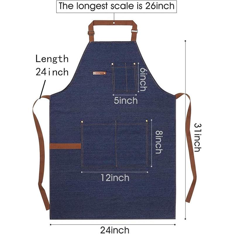 Custom Logo Denim Apron for Restaurants, Cafes, & Milk Tea Shops
