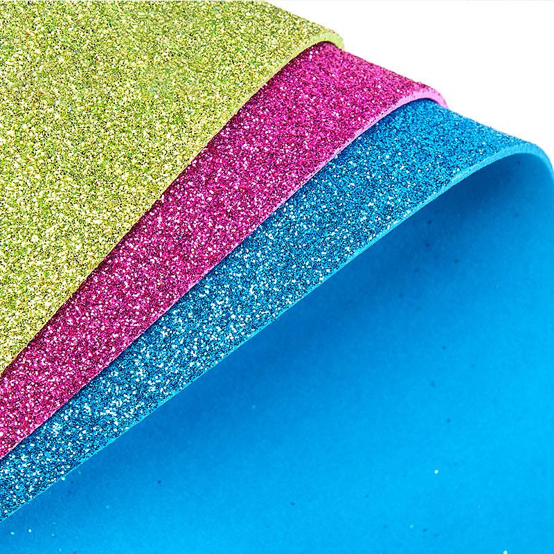 10Pcs Thick A4 Gold Powder Glitter Stickers Eva Foam Paper Shining Papers Kids Handmade Diy Scrapbooking Craft Decor Sticker