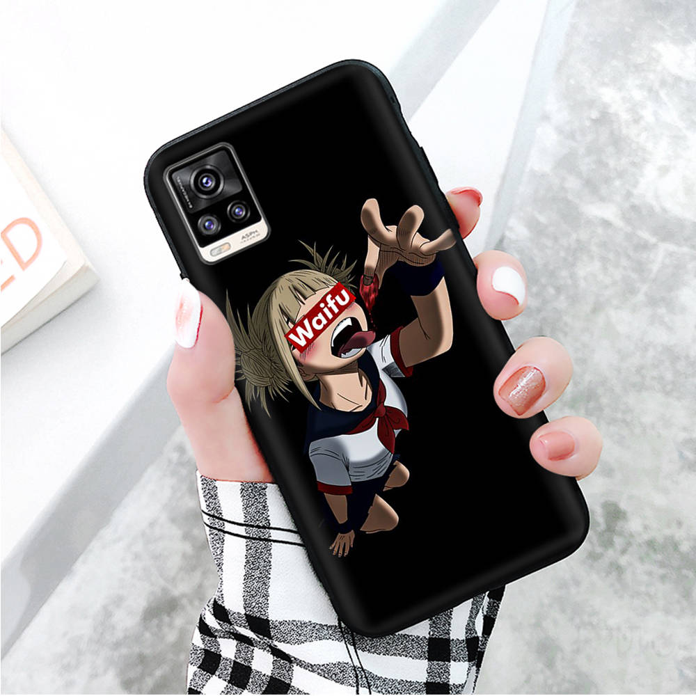 Черный чехол для Xiaomi Redmi 13C Note 9 iPhone XR 7 8 14 15 11 12 13 X XS Pro Max Samsung A25 S23 S24 FE Ultra Plus Waifu Anime Girl