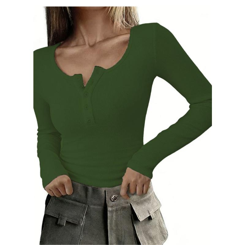 Women S Crew Neck Knit Long Sleeve Slim Fit Basic Top
